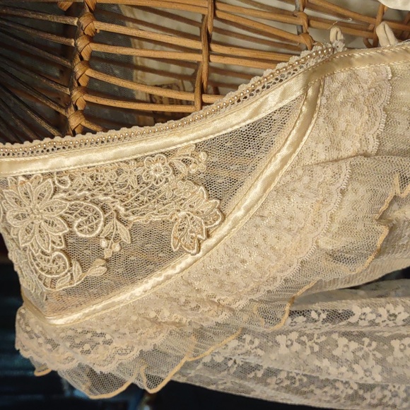 Jessica McLintock Gunnies Victorian Corset  Style Lace Pearl Button Blouse - Picture 3 of 11